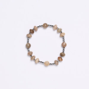 Bracciale Elastico in Ematite e Pietra di Luna