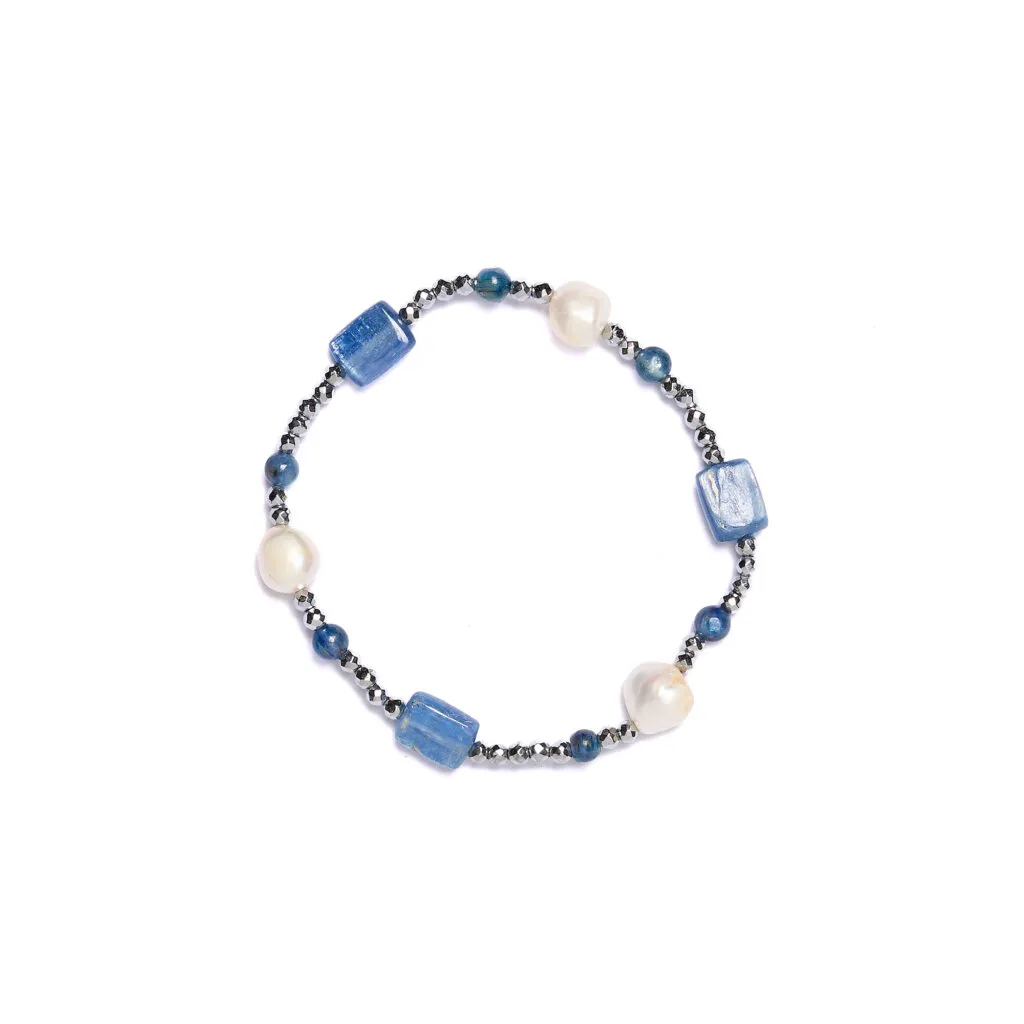 Bracciale Elastico in Ematite e Cianite