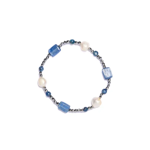 Bracciale Elastico in Ematite e Cianite