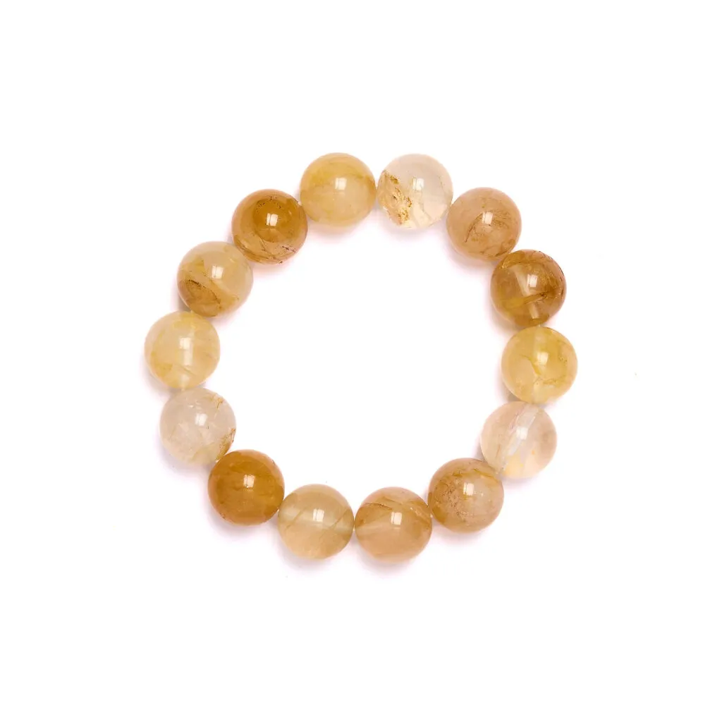 Bracciale elastico in Quarzo Ematoide Giallo
