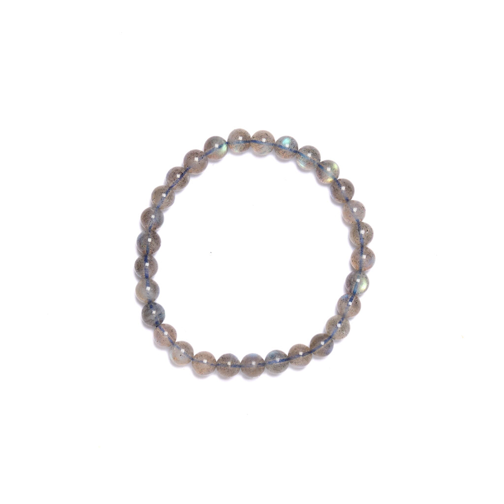 Bracciale elastico in Labradorite a sfera liscia da 6 mm