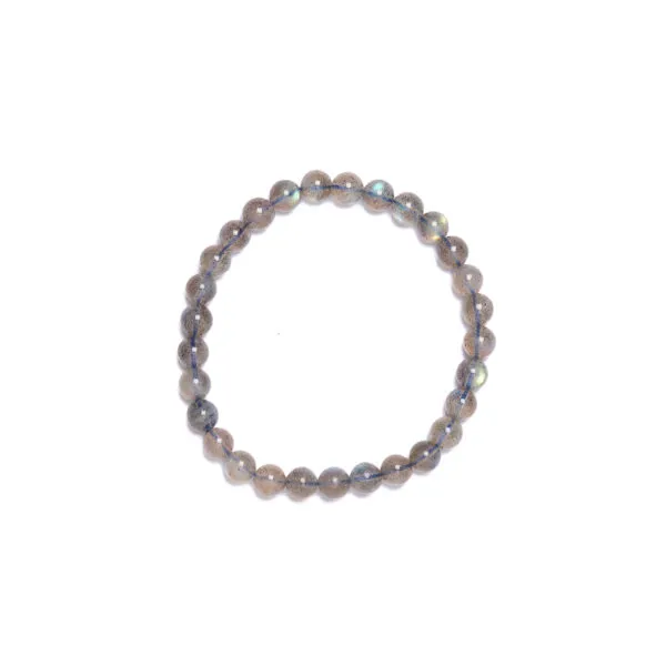 Bracciale elastico in Labradorite a sfera liscia da 6 mm
