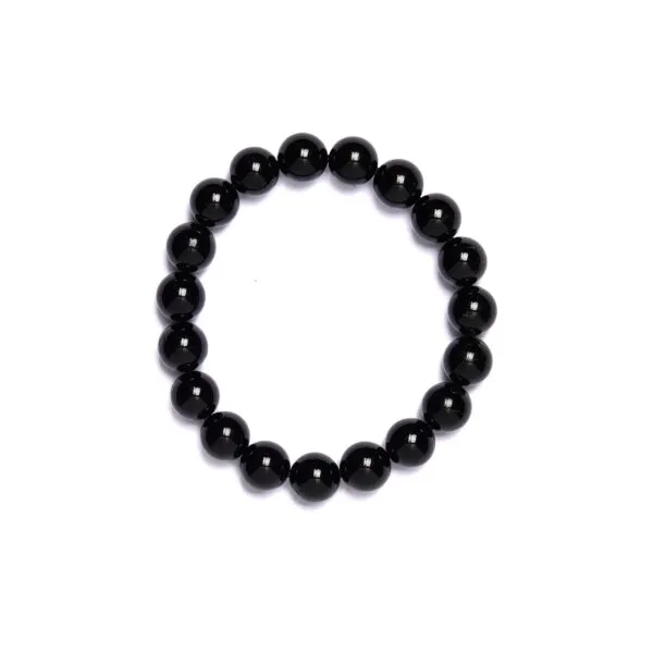 Bracelet élastique en tourmaline noire
