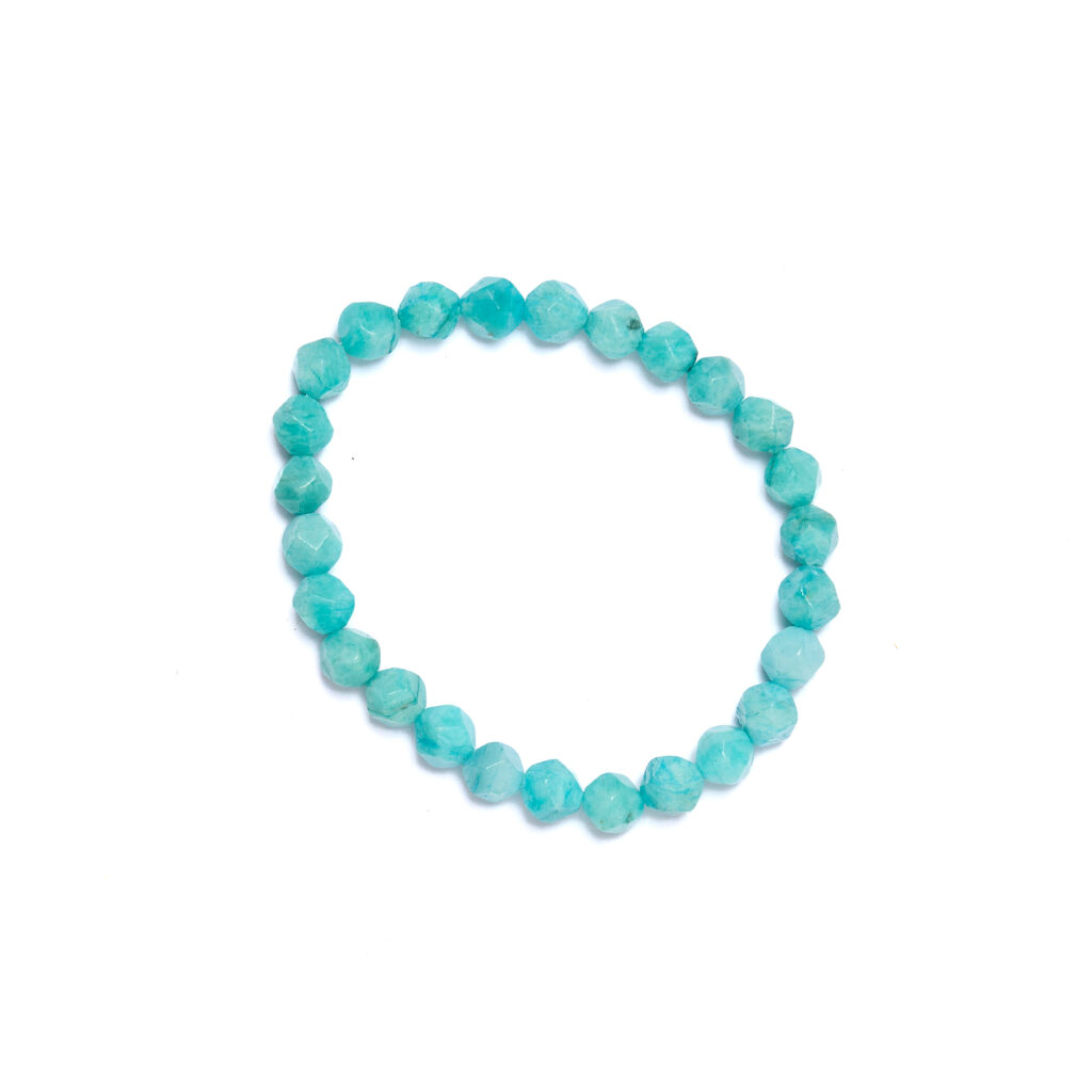 Bracciale elastico in Amazzonite sfaccettata
