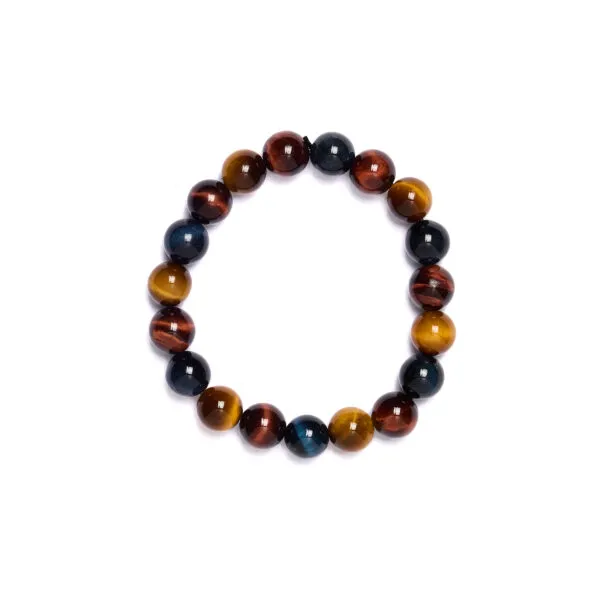 Bracciale Elastico in Occhio di Tigre ed Occhio di Bue