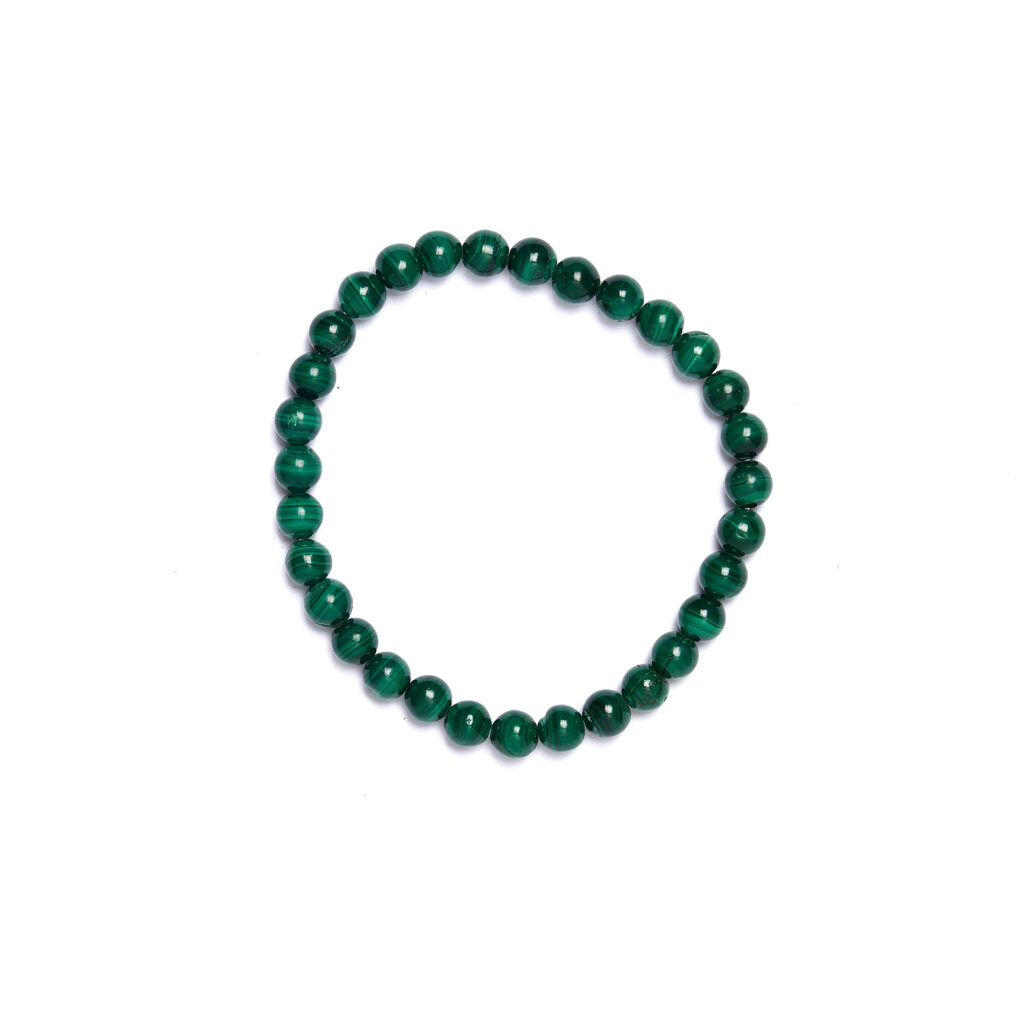 Bracciale Elastico in Malachite a sfera