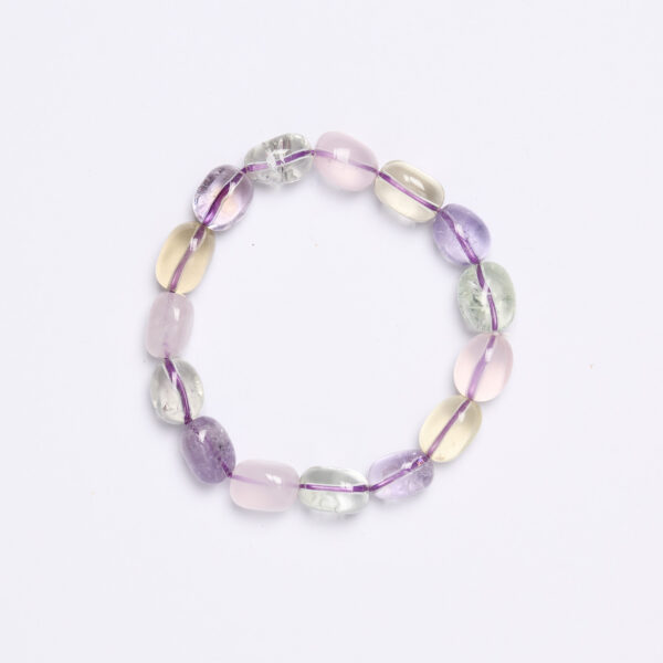 Bracciale elastico in Ametista e Prasiolite