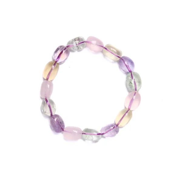 Bracciale elastico in Ametista e Prasiolite