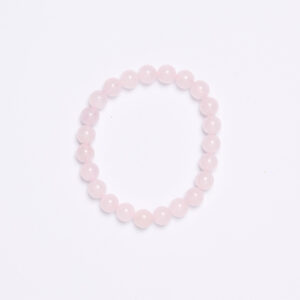 Bracciale Elastico in Quarzo Rosa a sfera