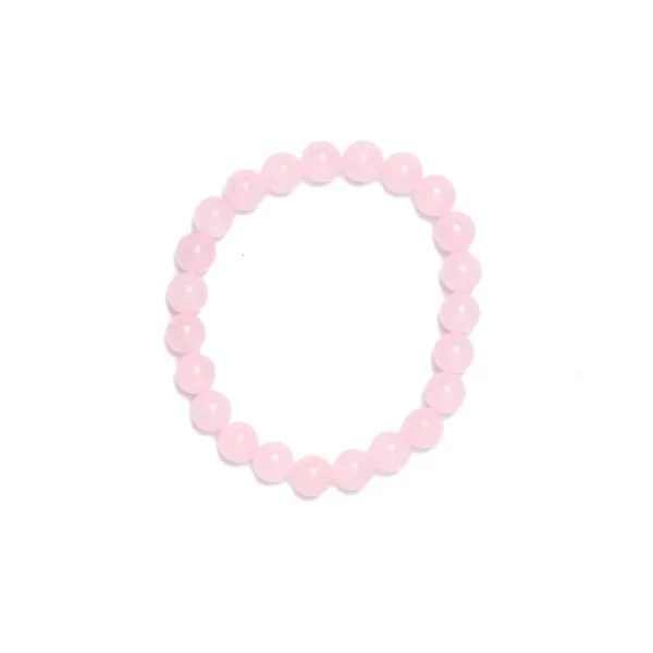 Rozenkwarts Elastische Bal Armband