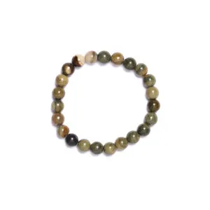 Bracelet élastique en jaspe vert