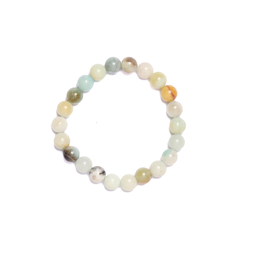 Bracciale Elastico in Ematite e Amazzonite