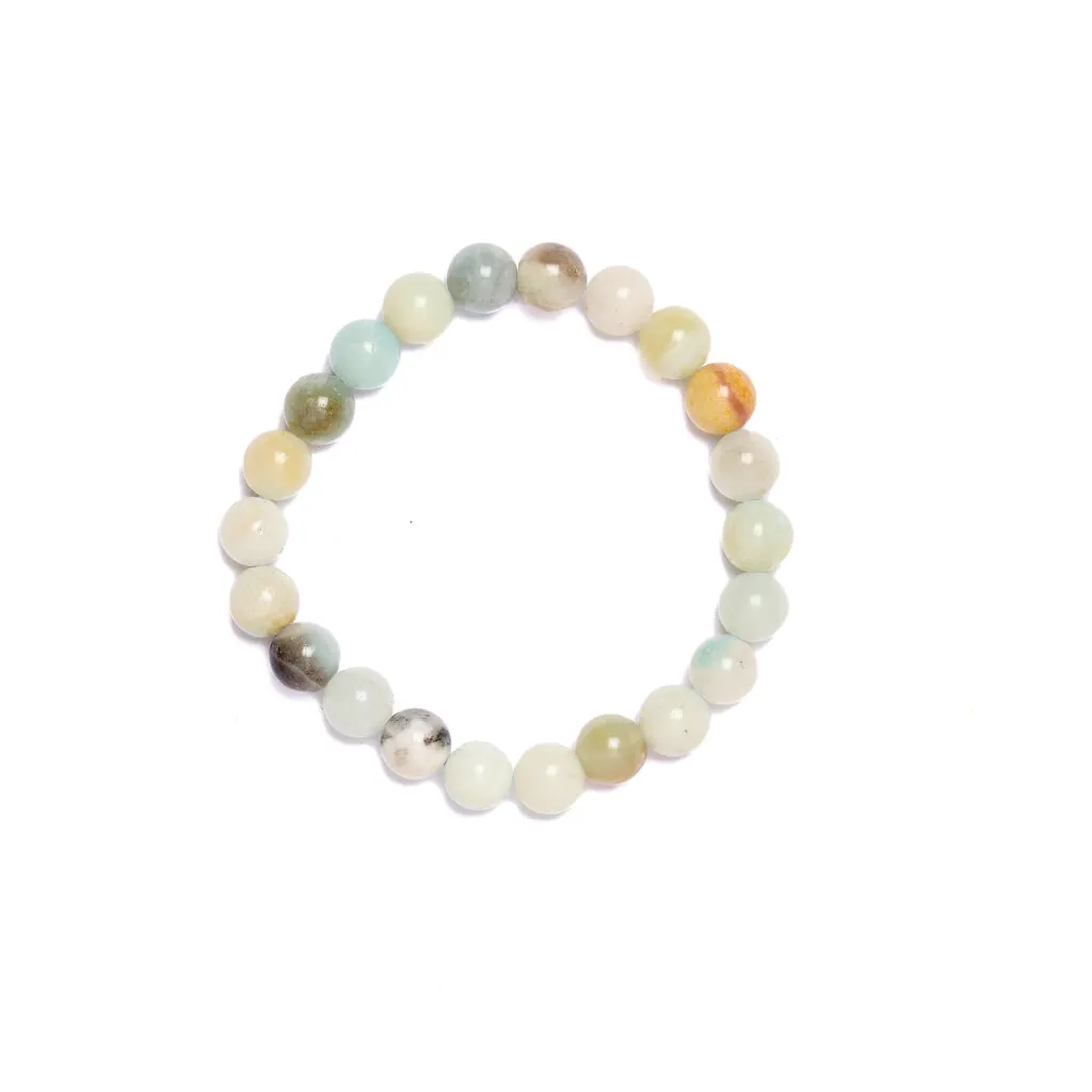 Bracciale Elastico in Ematite e Amazzonite
