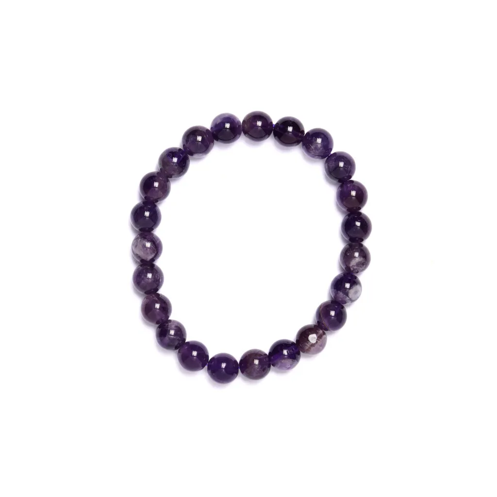 Bracciale Elastico a sfera in Ametista