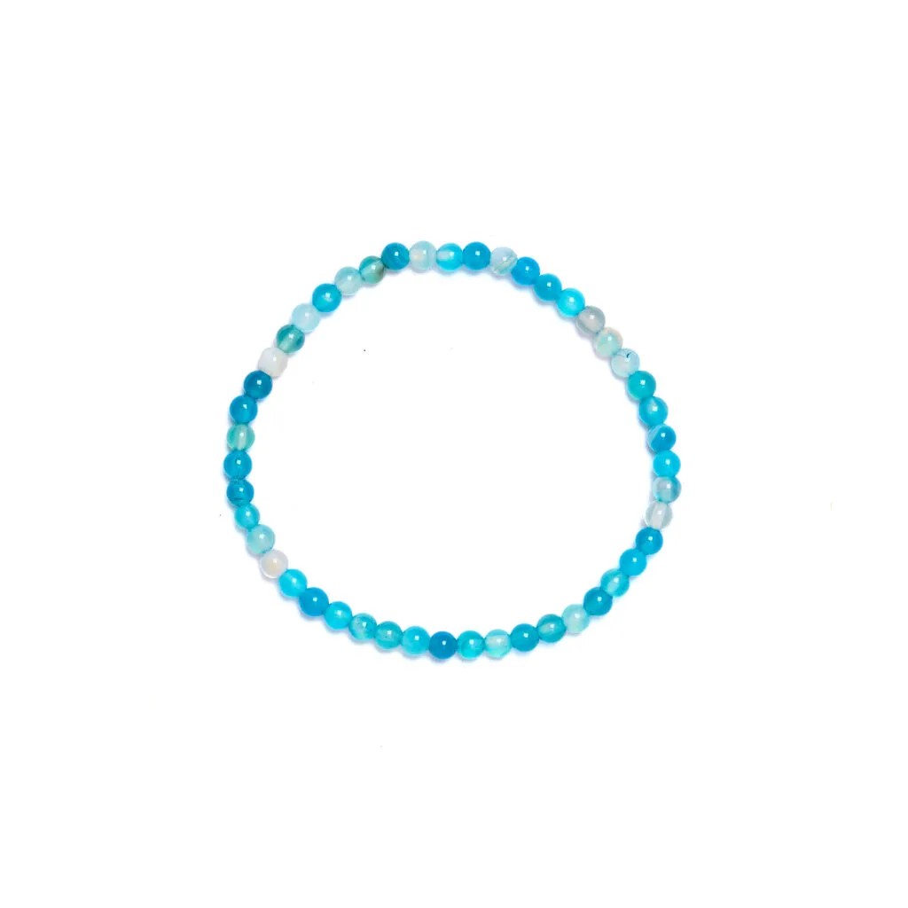 Bracciale elastico in Agata Blu