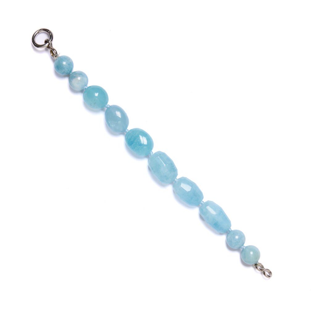 Bracciale infilato in Acquamarina ed Argento