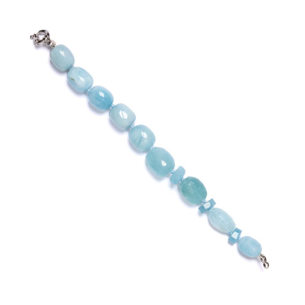 Bracciale infilato in Acquamarina ed Argento