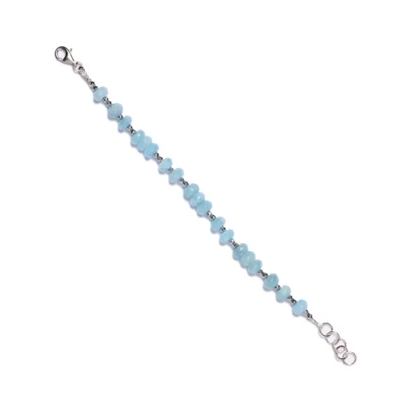 Bracciale in Acquamarina ed Ematite rodiata