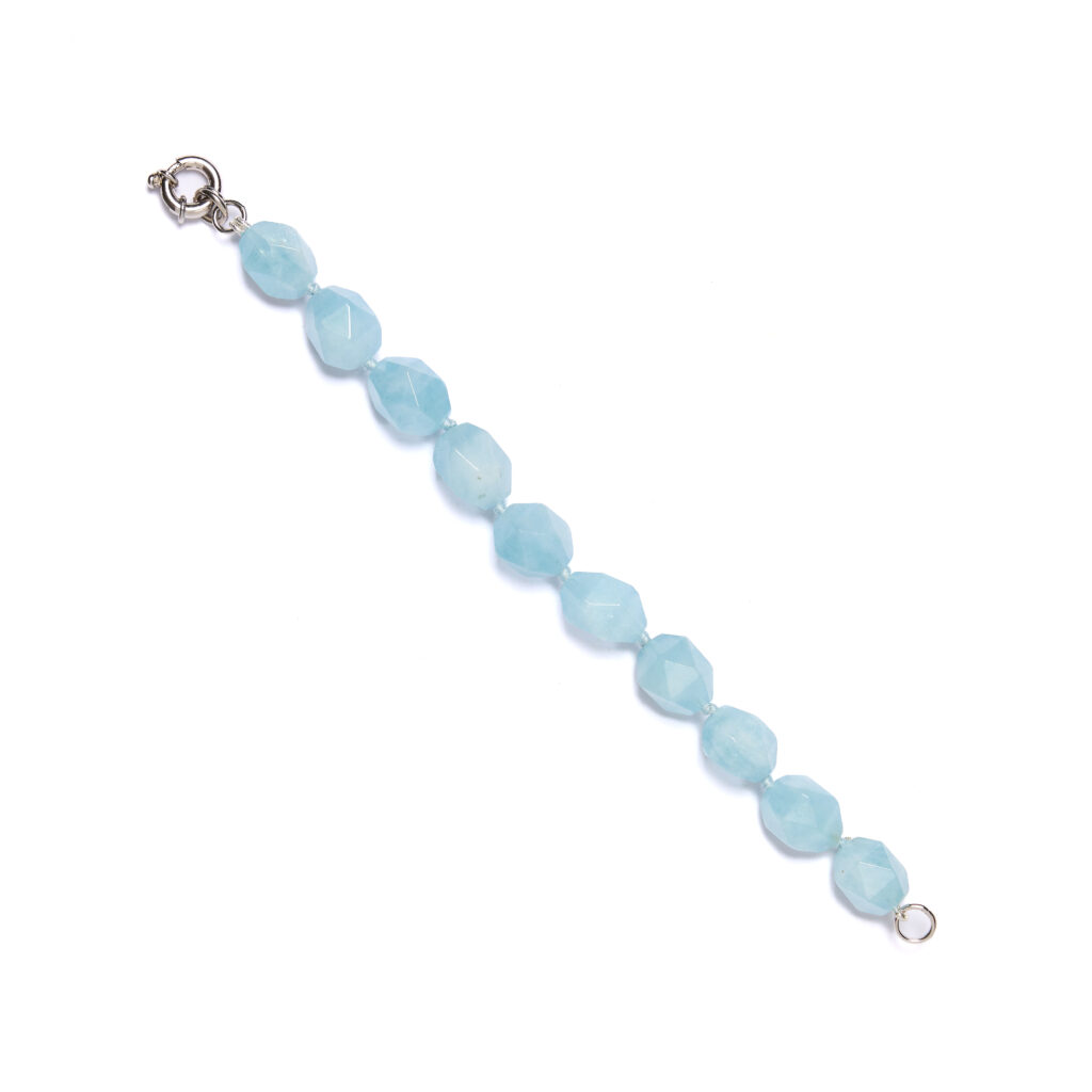 Bracciale infilato in Acquamarina ed Argento