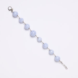 Bracciale rilegato in Calcedonio e Argento