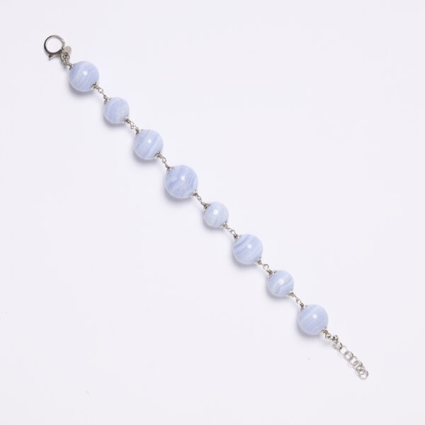 Bracciale rilegato in Calcedonio e Argento