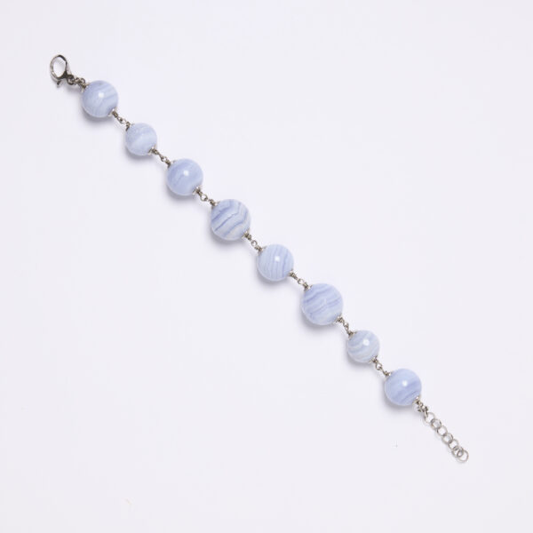 Bracciale rilegato in Calcedonio e Argento