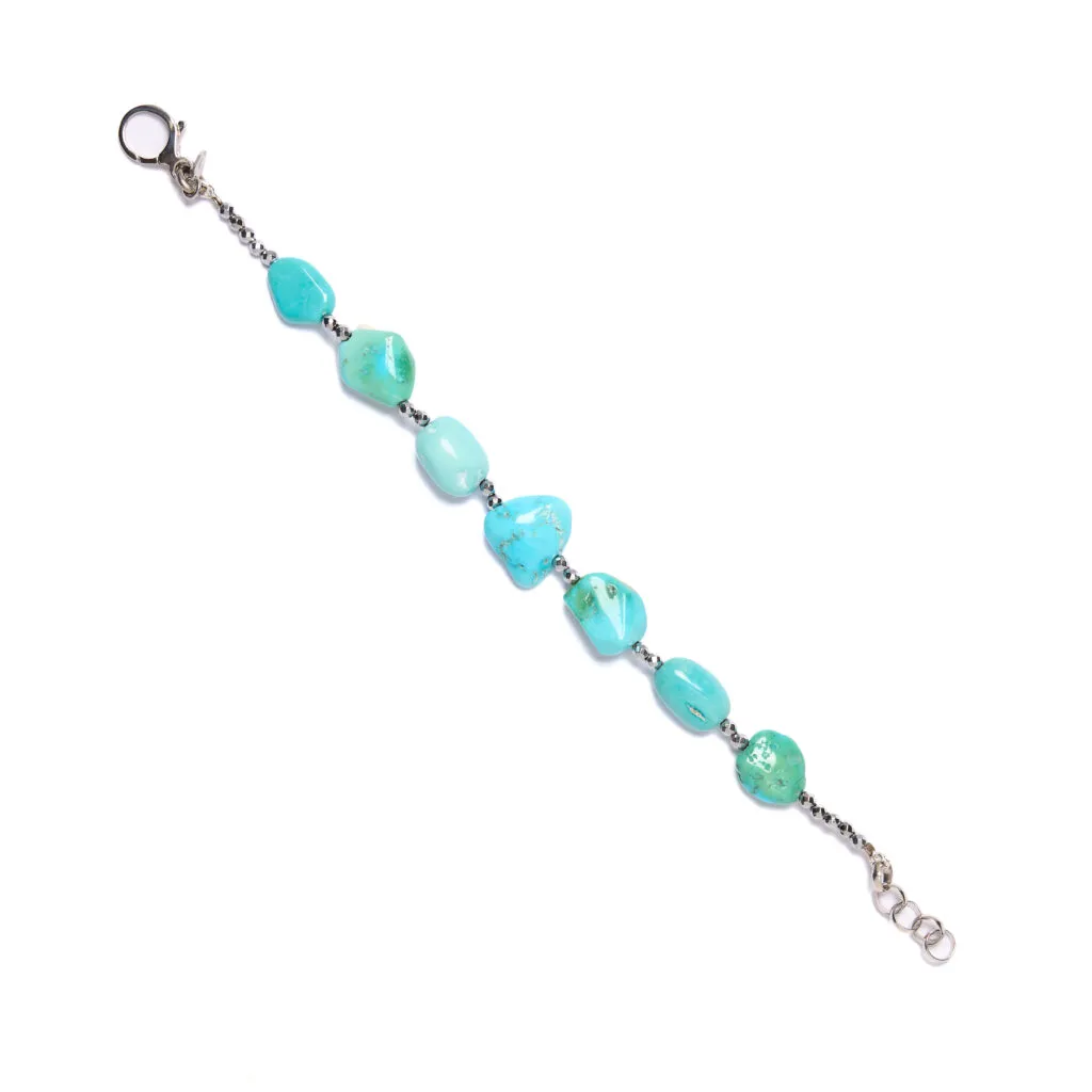Bracciale in Ematite e Turchese Americano