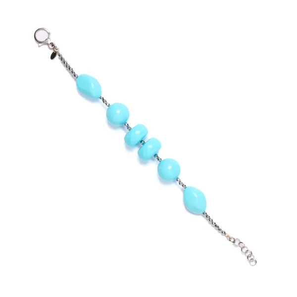 Bracciale in Ematite e Pasta Turchese