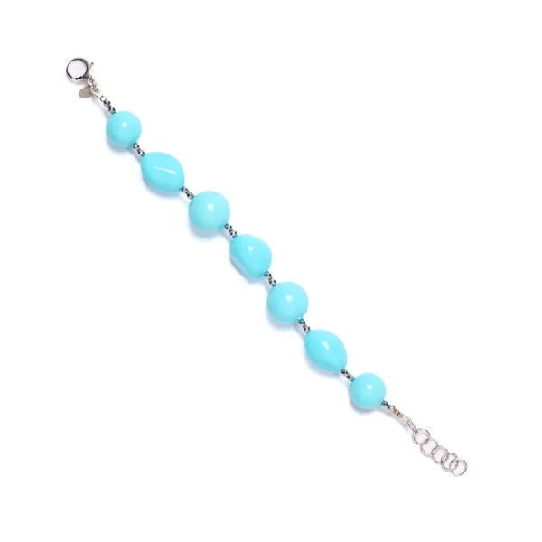 Bracciale in Ematite e Pasta Turchese
