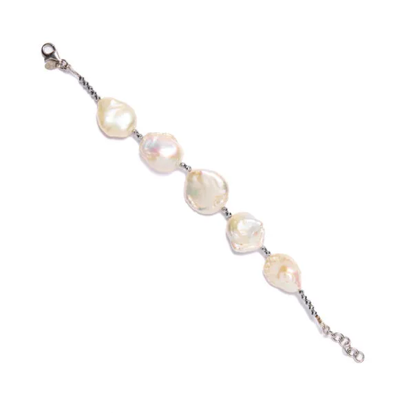 Bracciale infilato in Perle ed Ematite