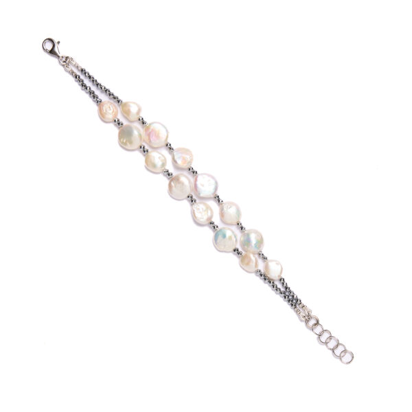 Bracciale a tre fili in Ematite e Perle