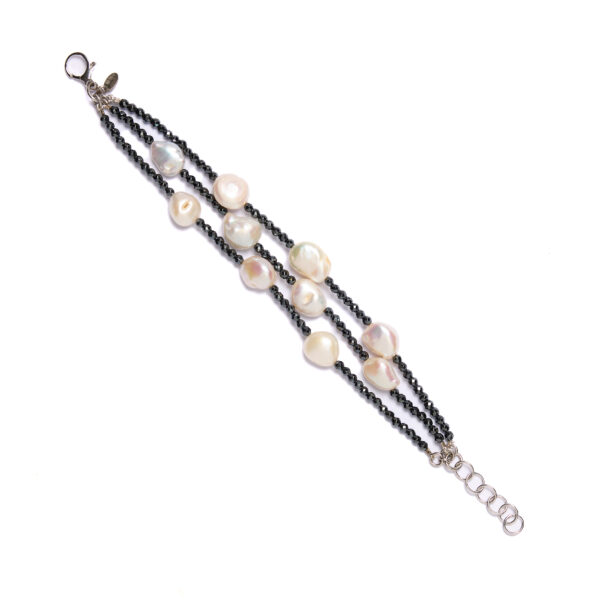 Bracciale infilato in Perle ed Ematite
