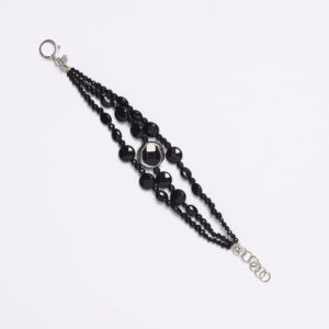 Bracciale a tre fili in Agata nera con Scontornato