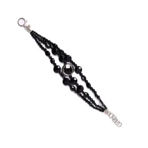 Bracciale a tre fili in Agata nera con Scontornato