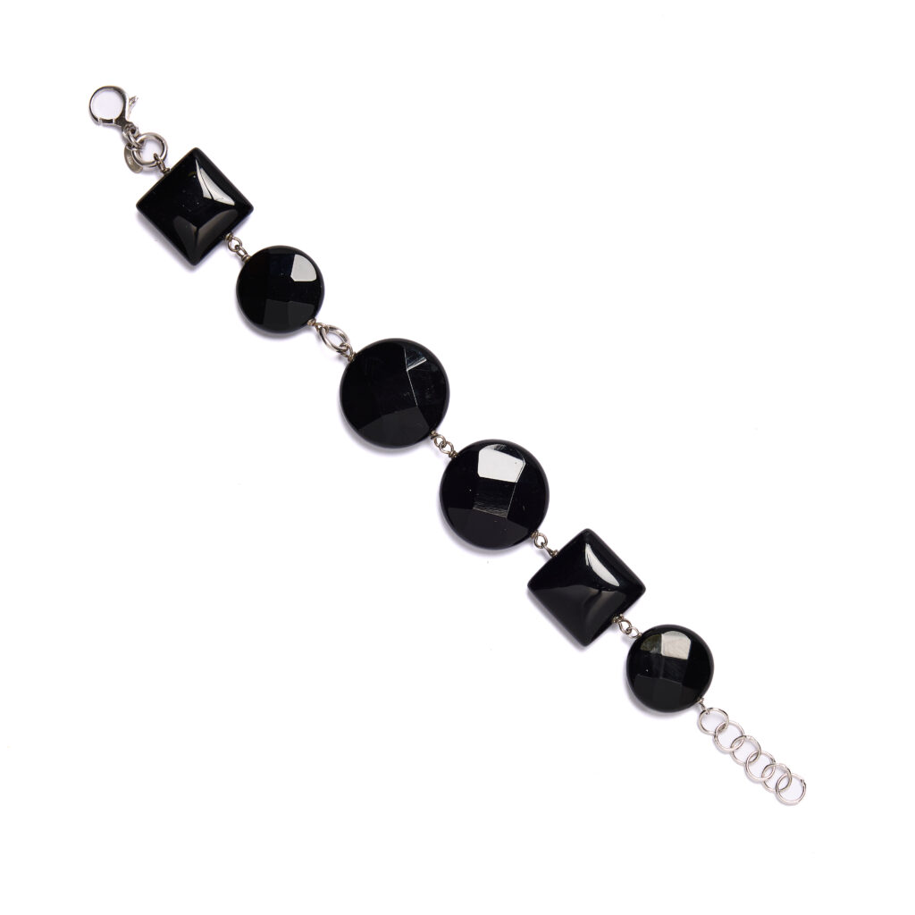 Bracciale in Agata Nera ed Argento