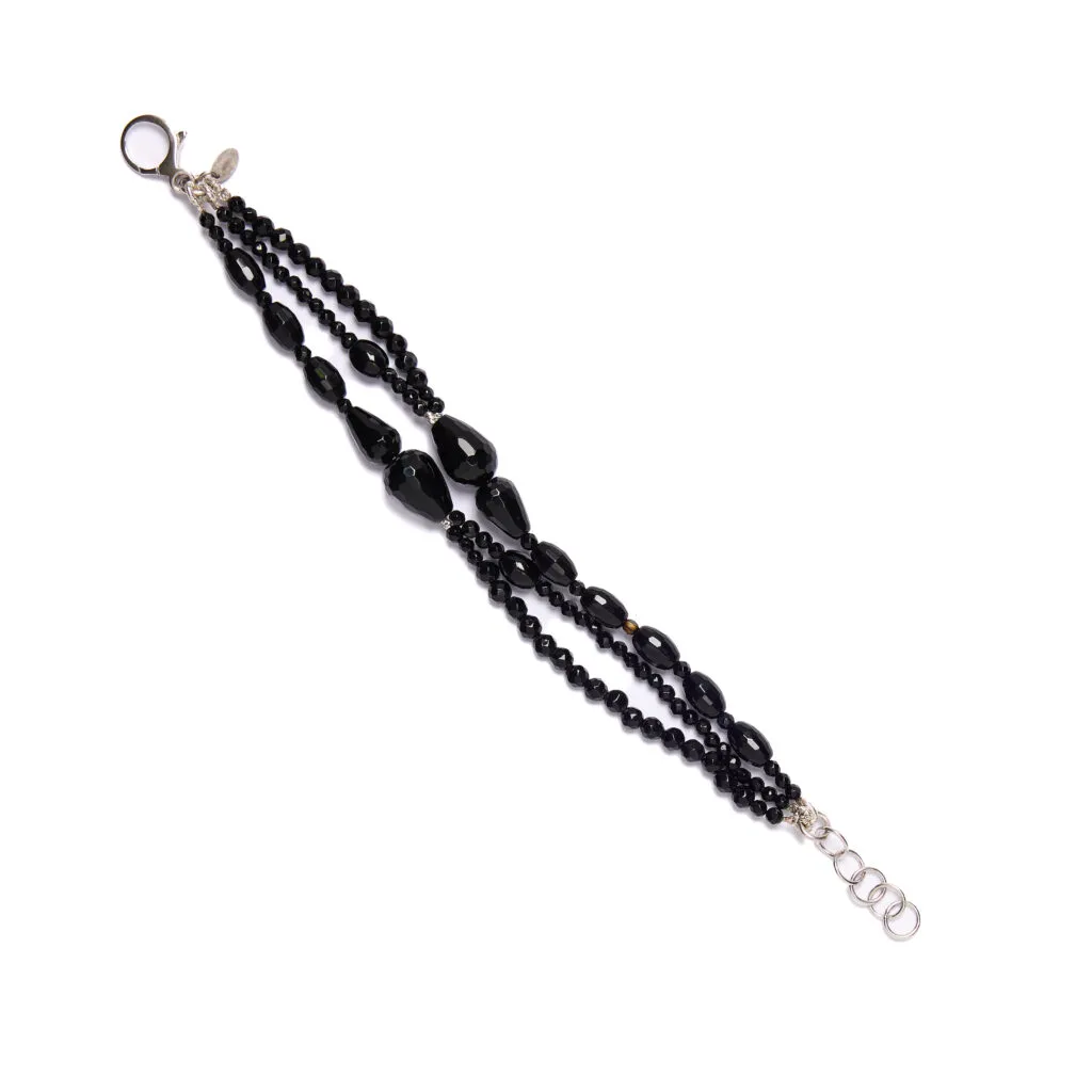 Bracciale e tre fili in Agata Nera