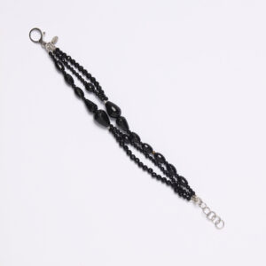 Bracciale e tre fili in Agata Nera