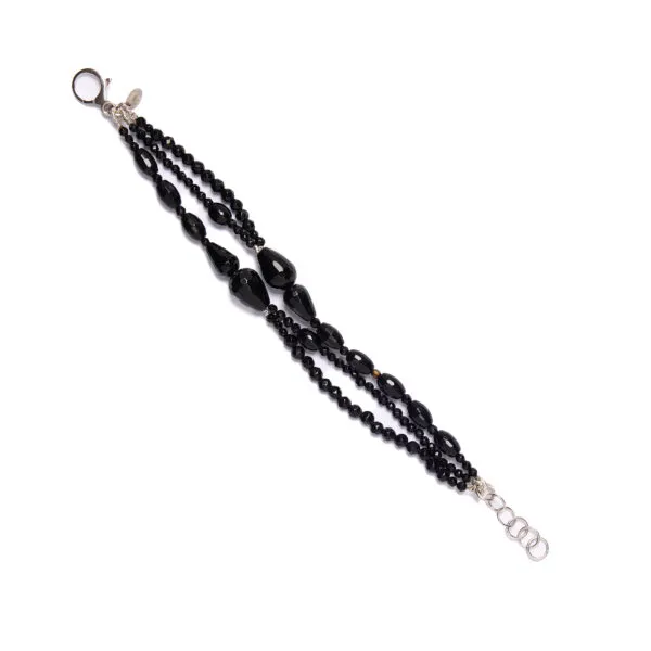 Bracciale e tre fili in Agata Nera