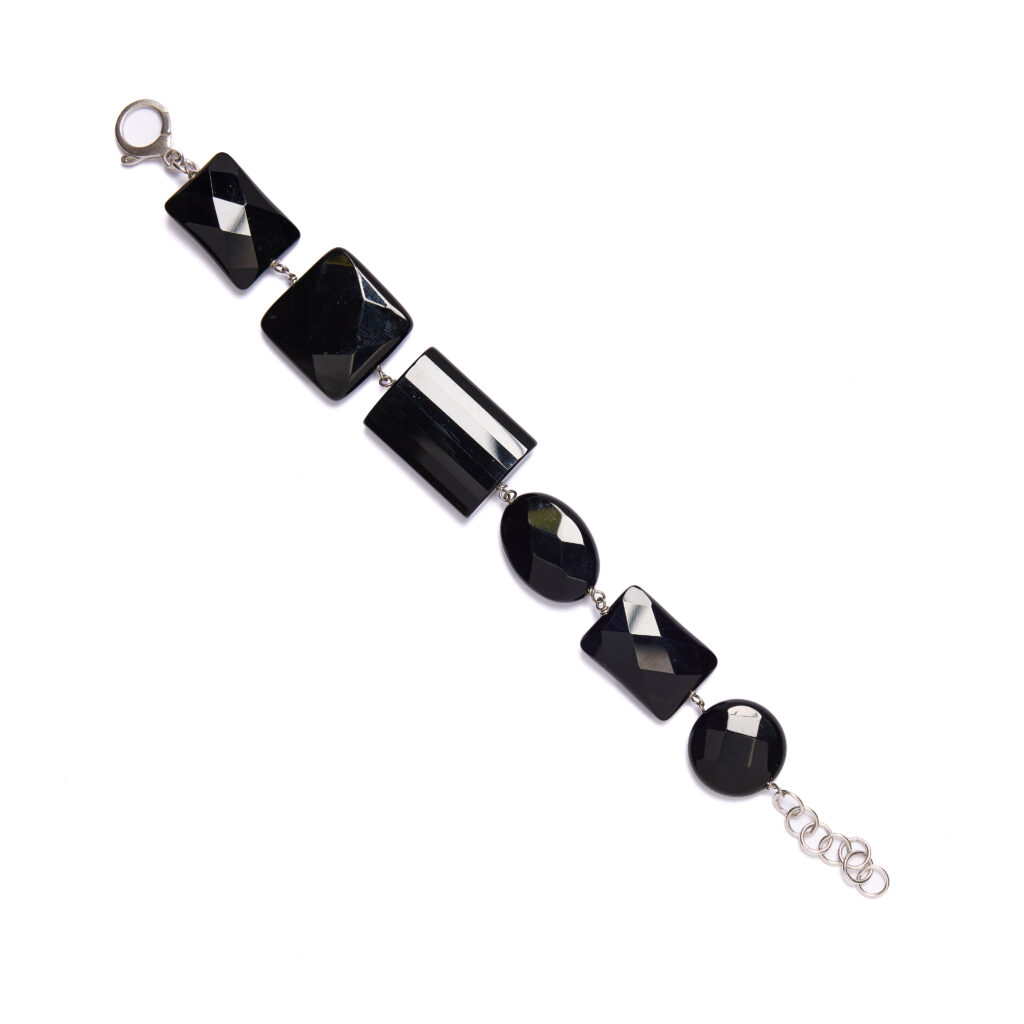 Bracciale in Agata Nera ed Argento