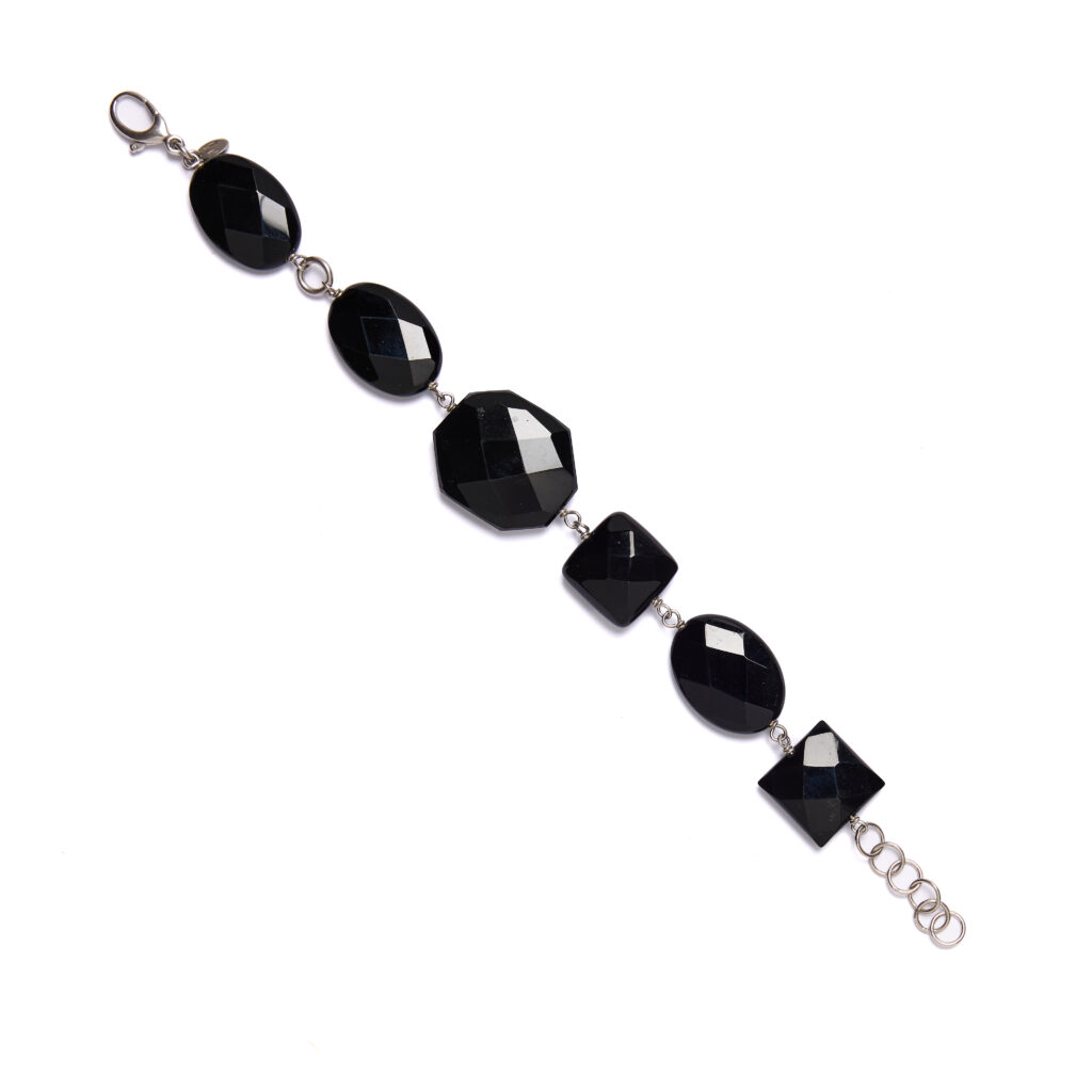 Bracciale in Agata Nera ed Argento
