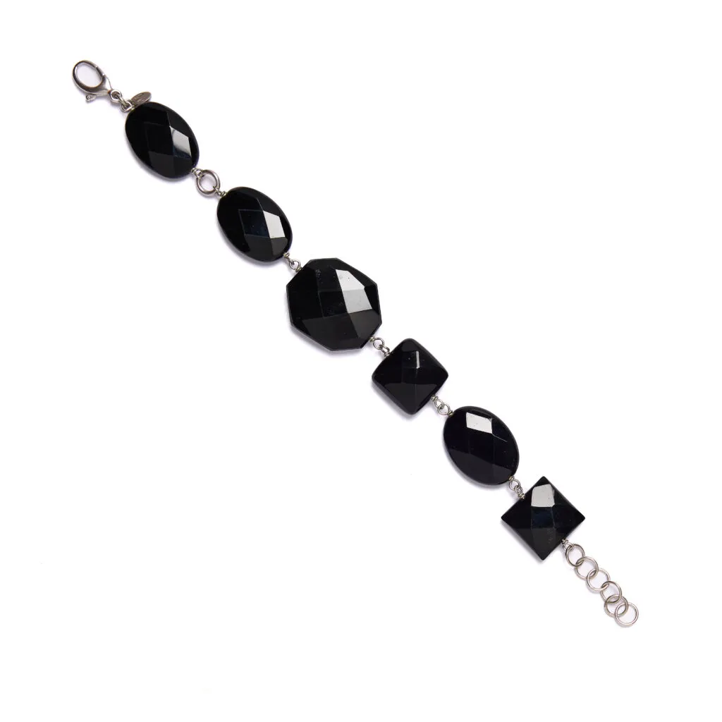 Bracciale in Agata Nera ed Argento