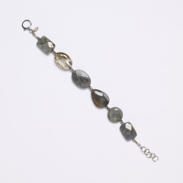 Bracciale infilato in Lodolite e Labradorite