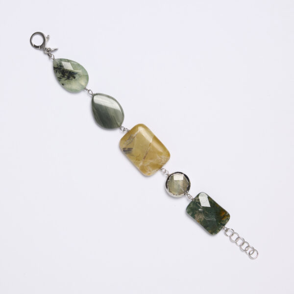 Bracciale rilegato in Agate e Prehnite Scontornata