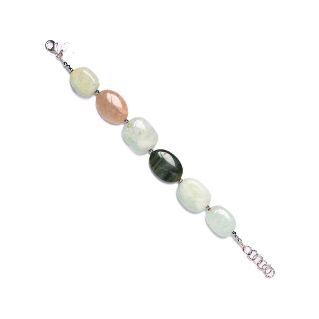 Bracciale in Acquamarina, Agata e Pietra di Luna
