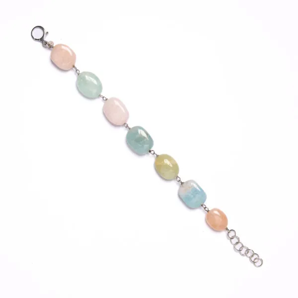 Bracciale in Morganite ed Acquamarina