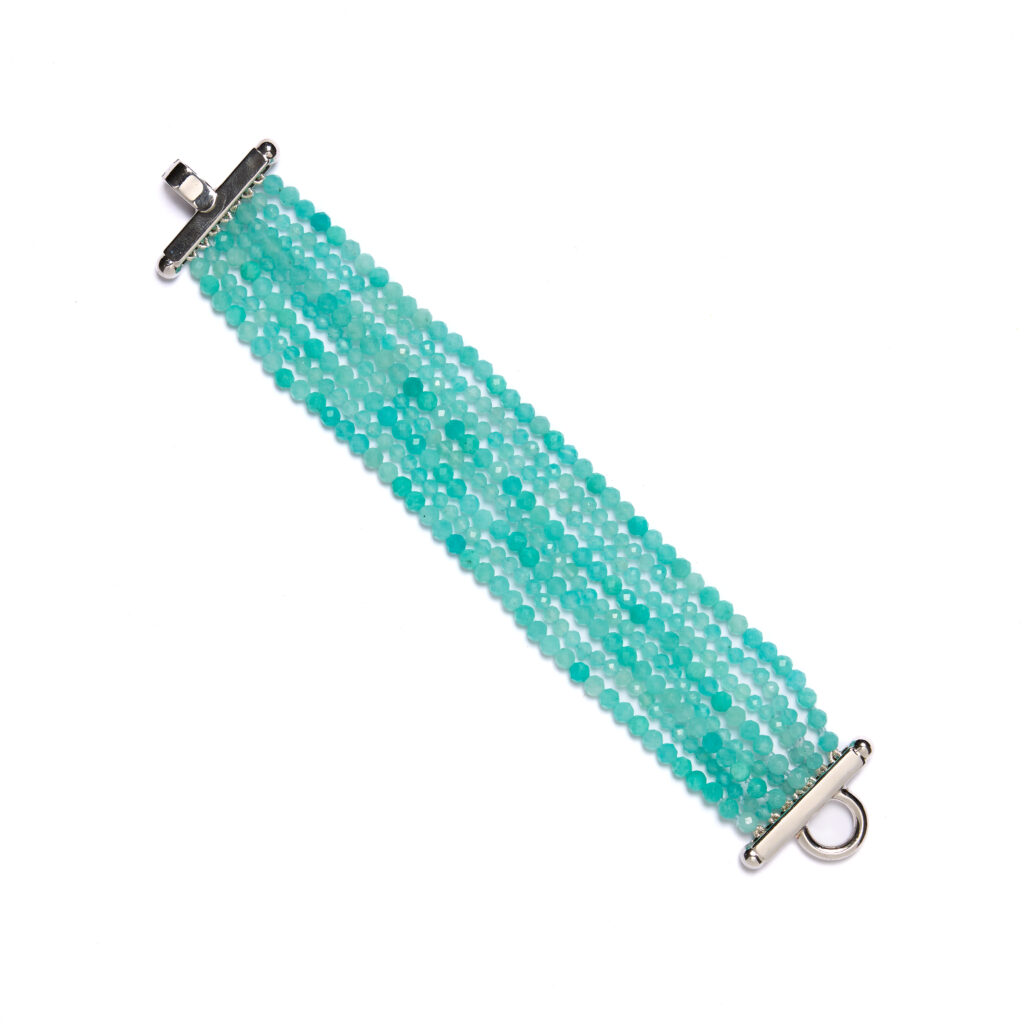 Bracciale multifilo in Amazzonite