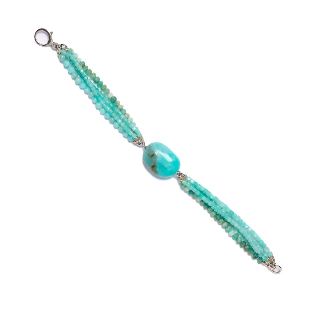 Bracciale in Amazzonite ed Argento