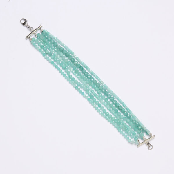 Bracciale multifilo in Amazzonite sfaccettata