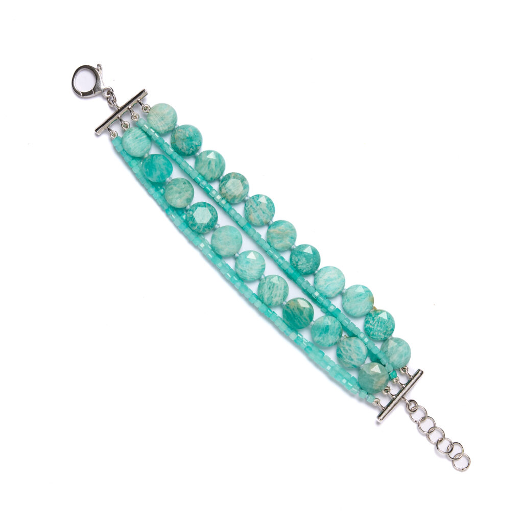 Bracciale multifilo in Amazzonite