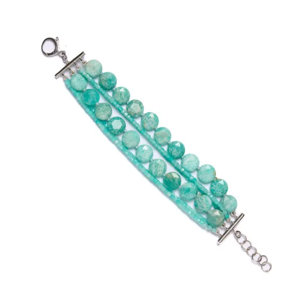 Bracciale multifilo in Amazzonite